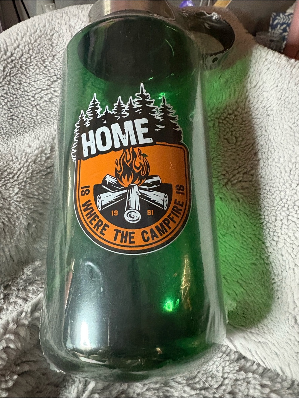 Ozark Trail Green Campfire Water Bottle with 'Home' Graphic -